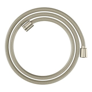 hansgrohe Flexible de douche textile 1600 mm, raccord 1x conique, 1x cylindre, nickel brossé