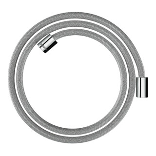 hansgrohe Flexible de douche textile 1600 mm, raccords cylindriques mâle des deux côtés, chrome