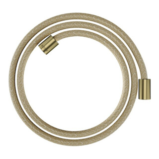 hansgrohe Flexible de douche textile 1600 mm, raccords cylindriques mut. des deux côtés, laiton brossé