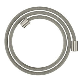 hansgrohe Flexible de douche textile 1600 mm, raccords cylindriques mutuels, aspect inox