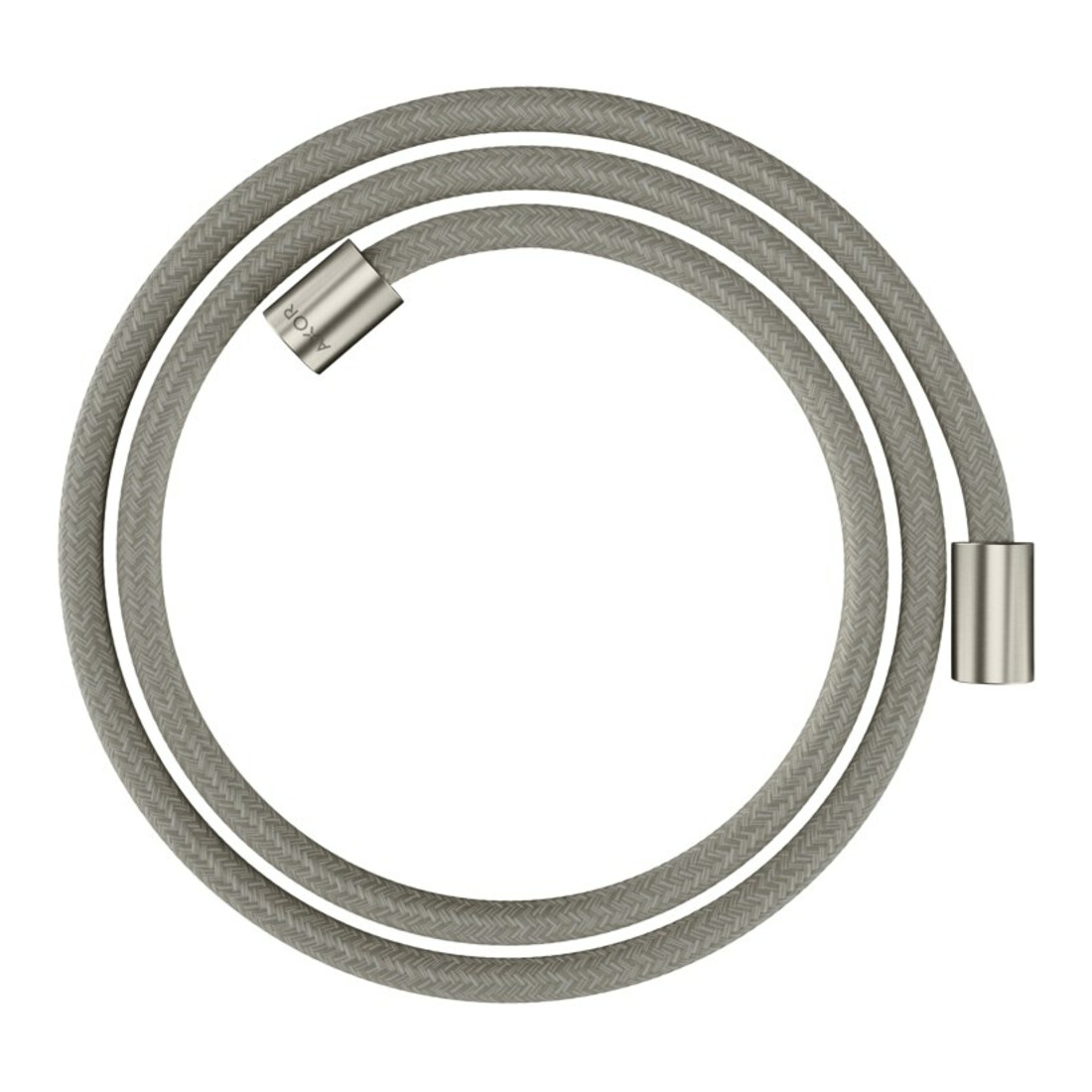 hansgrohe Flexible de douche textile 1600 mm, raccords cylindriques mutuels, aspect inox