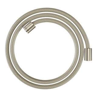 hansgrohe Flexible de douche textile 1600 mm, raccords cylindriques mutuels, nickel brossé
