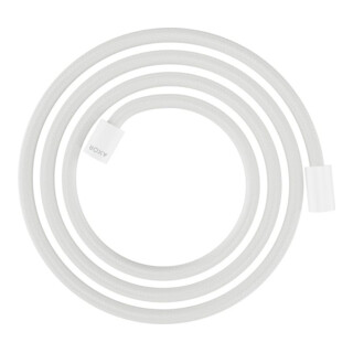 hansgrohe Flexible de douche textile 2000, raccord mut. cylindre double, blanc mat