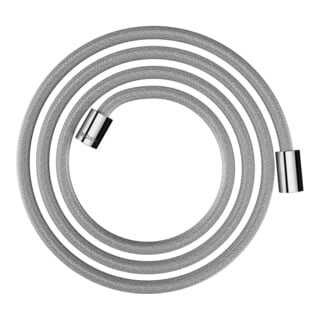 hansgrohe Flexible de douche textile 2000, raccords cylindriques des deux côtés, chrome