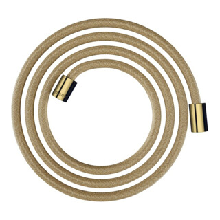 hansgrohe Flexible de douche textile 2000, raccords cylindriques mut. des deux côtés, optique or poli