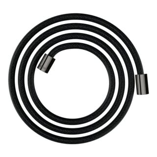 hansgrohe Flexible de douche textile 2000, raccords cylindriques mut. double, chrome noir poli