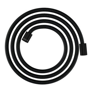 hansgrohe Flexible de douche textile 2000, raccords cylindriques mut. double, noir mat