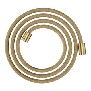 hansgrohe Flexible de douche textile 2000, raccords cylindriques mut. double, optique or brossé