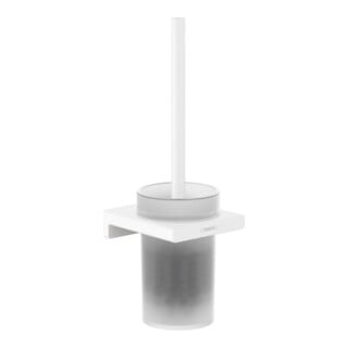 hansgrohe Garniture brosse WC AddStoris fixation murale, métal, verre, blanc mat