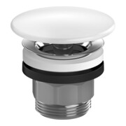 hansgrohe Garniture de vidage avec bouchon en céramique rond, pour lavabo, blanc-1