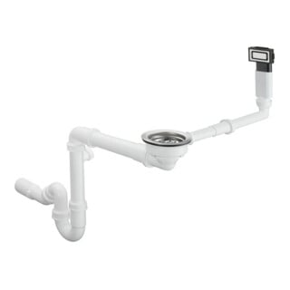 hansgrohe Garniture de vidage et trop-plein D14-10 inox, manuel, pour évier simple