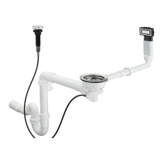 hansgrohe Garniture de vidage et trop-plein D14-11 acier inoxydable, automatique, pour cuve simple