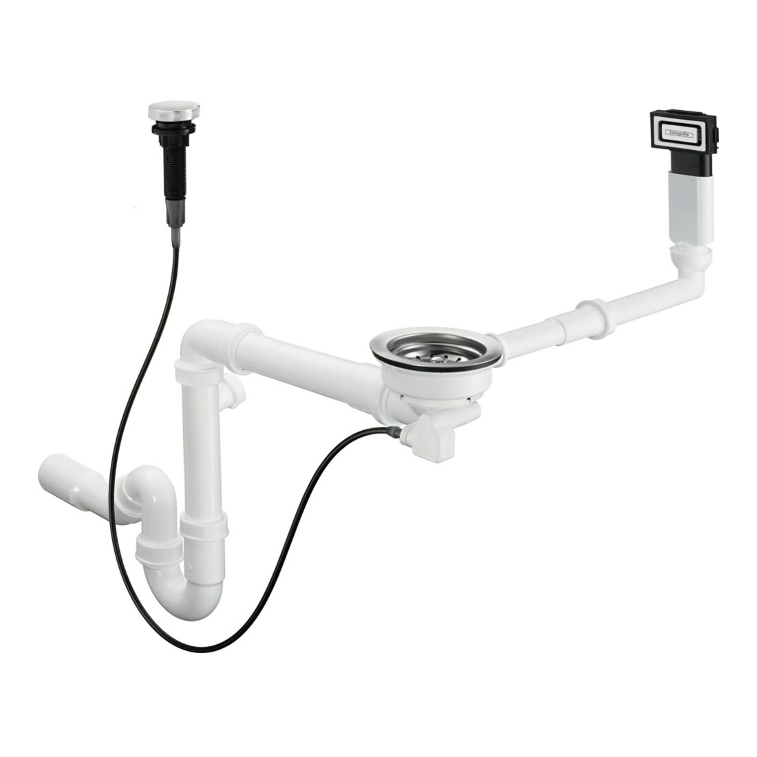 hansgrohe Garniture de vidage et trop-plein D16-11 automatique, pour évier simple en granit, chrome