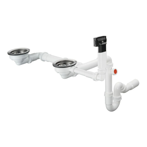 hansgrohe Garniture de vidage et trop-plein D17-10 manuelle, pour double vasque granit, chrome