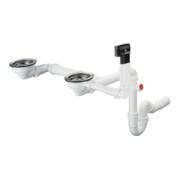 hansgrohe Garniture de vidage et trop-plein D17-10 manuelle, pour double vasque granit, chrome