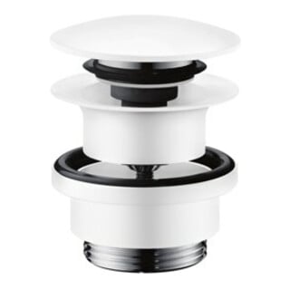 hansgrohe Garniture de vidage Push-Open pour robinet lavabo et bidet, blanc mat