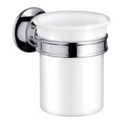 hansgrohe Gobelet à dents Axor Montreux Verre, Ha. Métal, Fixation murale, nickel brossé