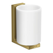 hansgrohe Gobelet à dents Axor Uni. Verre rectangulaire, montage mural, optique or poli