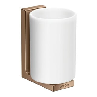 hansgrohe Gobelet à dents Axor Uni. Verre rectangulaire, montage mural, or rouge poli