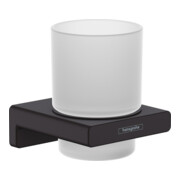 hansgrohe Gobelet AddStoris m en verre, fixation murale, métal, noir mat