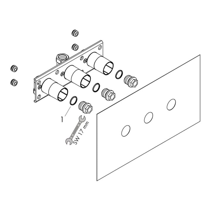 hansgrohe Grundkörper ShowerTablet 600 THM Universal für 2 Verbraucher
