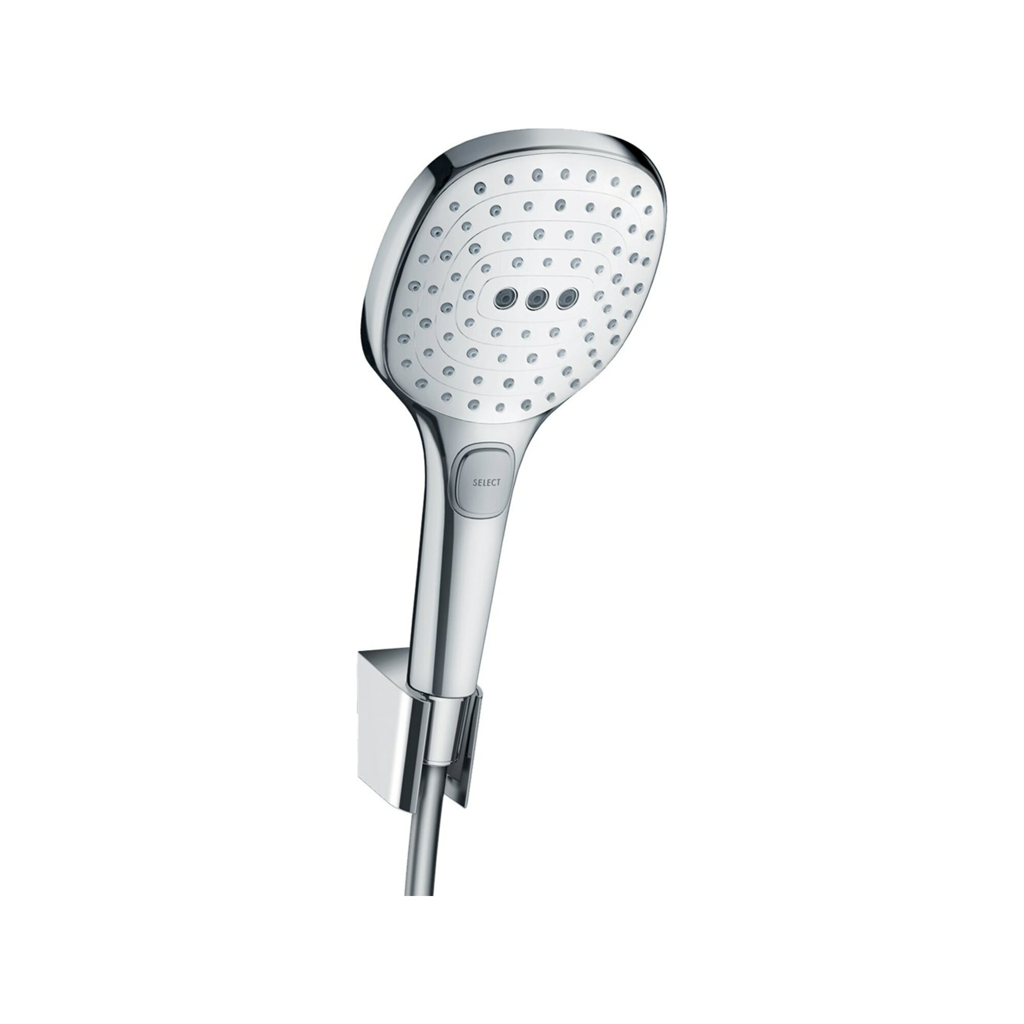 hansgrohe Halter Raindance Sel. E 120 120mm Kopf, 3jet, 1600mm Schlauch, we/vc