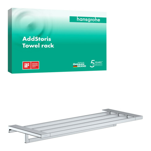 hansgrohe Handtuchablage AddStoris L 648mm, m HTH, Wandmont., Met., chr