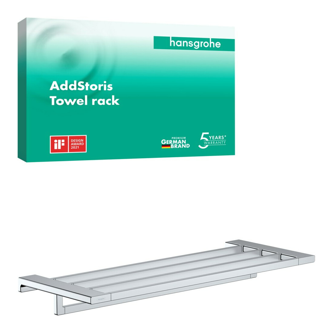 hansgrohe Handtuchablage AddStoris L 648mm, m HTH, Wandmont., Met., chr
