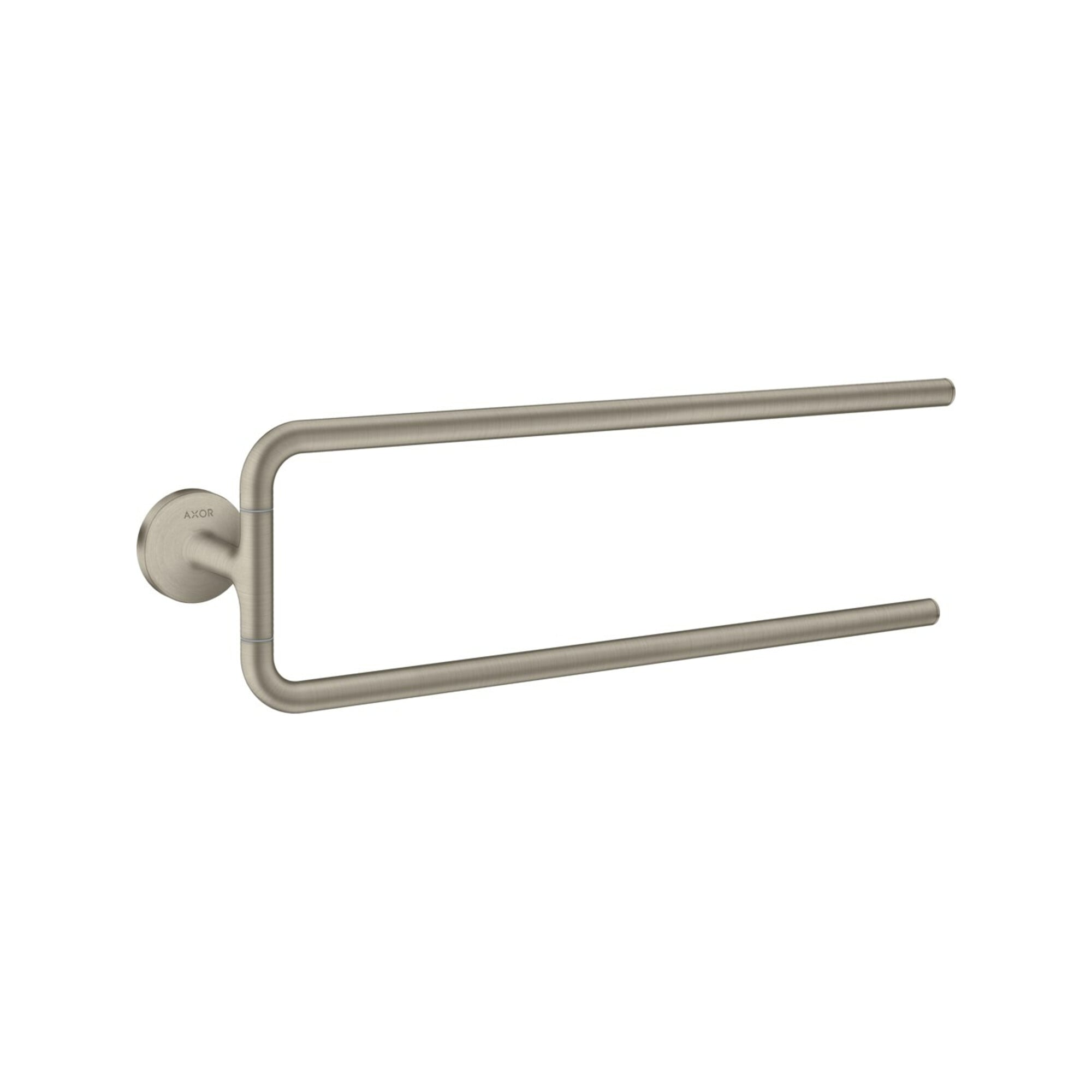 hansgrohe Handtuchhalter Axor Uni. Circular 490mm, 2-ar, schw, Wandmont., brush. ni.