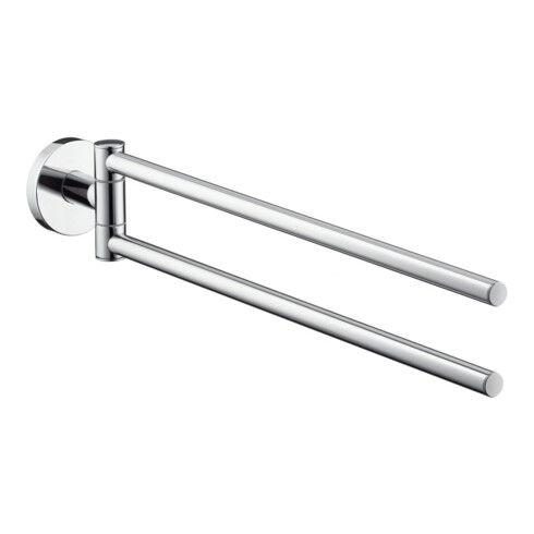 hansgrohe Handtuchhalter Logis L 445mm, 2-ar, schw, Wandmont., MS, chr