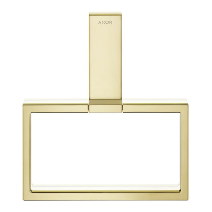 hansgrohe Handtuchring Axor Uni Rectangular eckig, schwenkbar, polished gold optic