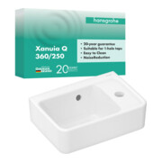 hansgrohe Handwaschbecken Xanuia Q 360x250mm mit Hahnloch und Überlauf weiß-3