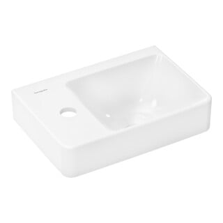hansgrohe Handwaschbecken Xelu Q 360x250mm, m Hahnl., o. ÜL, Abl. li, we.