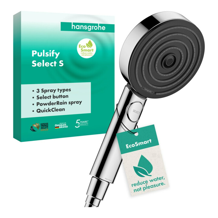 hansgrohe HB Pulsify Sel. S 105 EcoSm. Activation, 3 jets, chrome