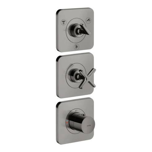 hansgrohe Kit complet Axor Citterio E mitigeur thermostatique encastré 380/120, avec rosace, poli bleu vc