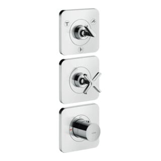 hansgrohe Kit complet Axor Citterio E Mitigeur thermostatique encastré 380/120, m Ros, aspect inox