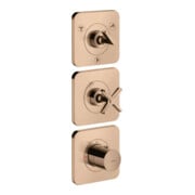 hansgrohe Kit complet Axor Citterio E thermostat encastré 380/120, avec rosace, poli or rose