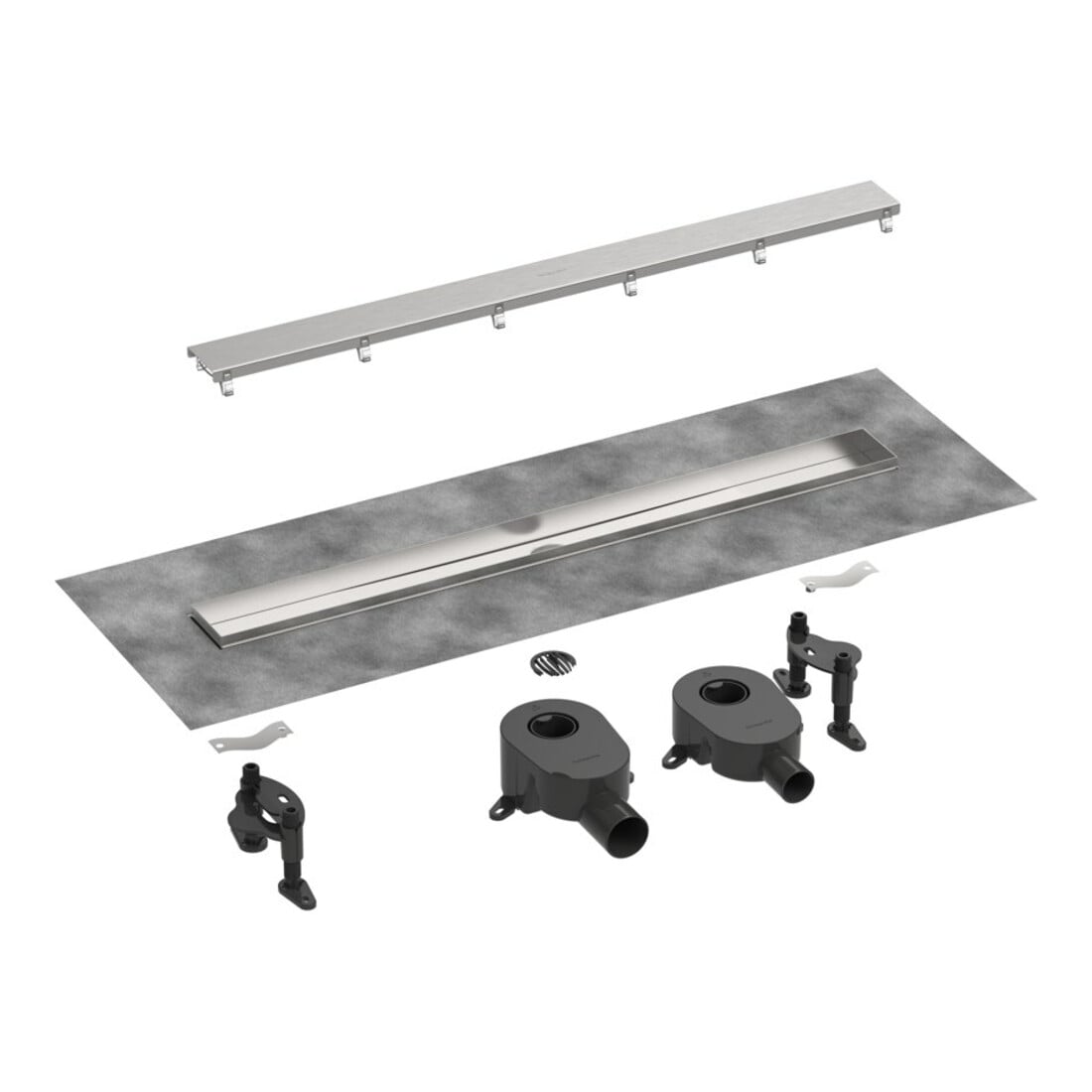 hansgrohe Kit complet DR RainDrain Go 600 pose arrière pour carrelage, installation plate BST