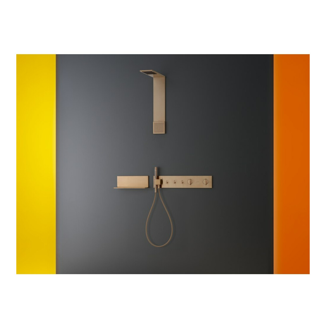 hansgrohe Kit complet ShowerComposition UP-THM, 3 utilisateurs, or rouge brossé