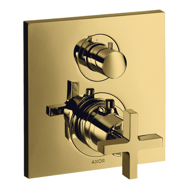hansgrohe Kit de montage Axor Citterio UP-THM, avec robinet d'arrêt, croix, opt. or poli