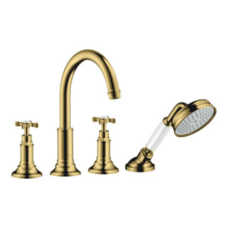 hansgrohe Kit de montage Axor Montreux 4 voies avec robinet croisé, or poli optique