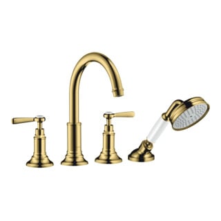 hansgrohe Kit de montage Axor Montreux 4 voies pour carrelage, avec levier, or poli optique