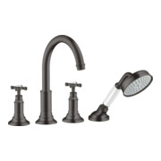 hansgrohe Kit de montage Axor Montreux 4 voies pour carrelage, avec robinet croix, brossé bleu vc