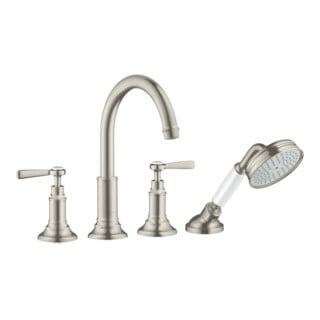 hansgrohe Kit de montage Axor Montreux 4 voies pour carrelage, levier, aspect acier inoxydable