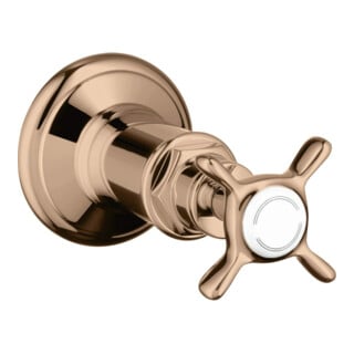 hansgrohe Kit de montage Axor Montreux vanne d'arrêt encastrée, avec croix, or rouge poli
