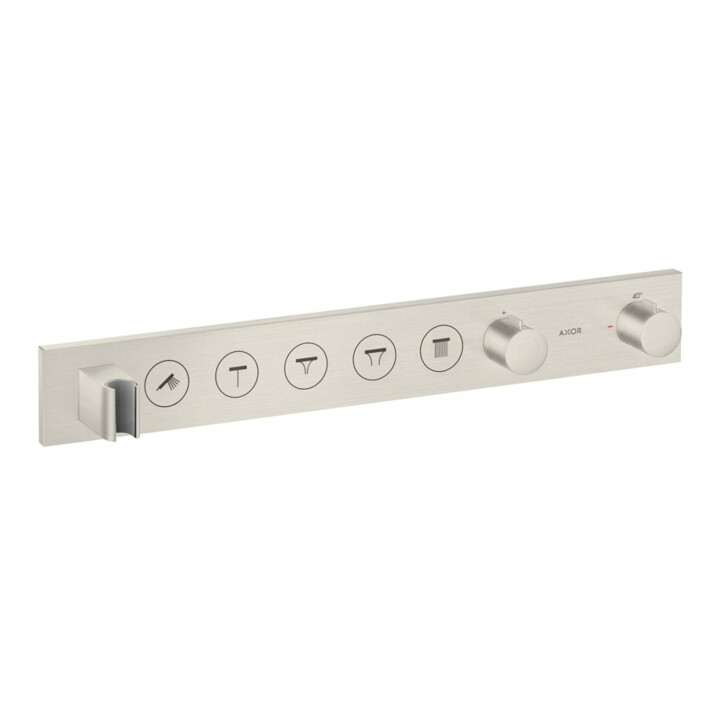 hansgrohe Kit de montage Axor Select Thermostat encastré, 5 fonctions, look inox