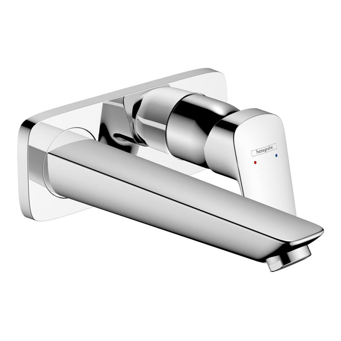 hansgrohe Kit de montage complet Logis mitigeur lavabo encastré, bec 195 mm, chrome