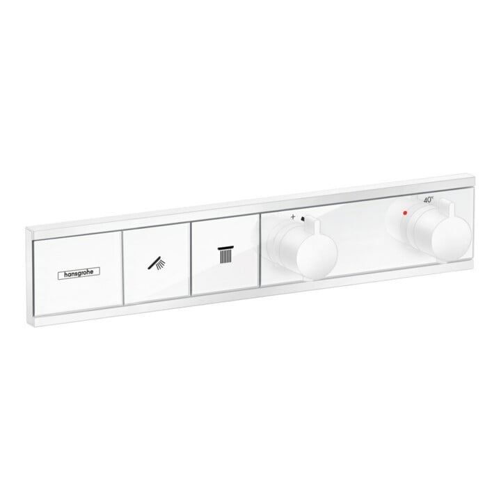 hansgrohe Kit de montage complet RainSelect thermostat encastré, 2 sorties, blanc mat