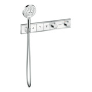 hansgrohe Kit de montage complet RainSelect UP-THM, avec douchette, 3 consommations, blanc/argenté-2