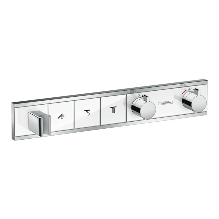 hansgrohe Kit de montage complet RainSelect UP-THM, avec douchette, 3 consommations, blanc/argenté
